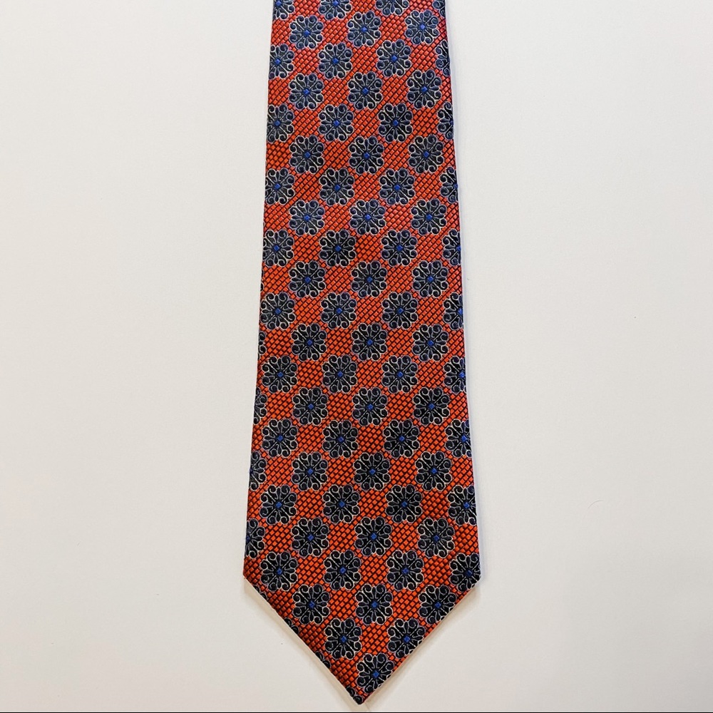 Ermenegildo Zegna 100% Silk Red Print Tie